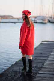Henriette Steffensen Fleece Coat Double Layer Tomato | 7165