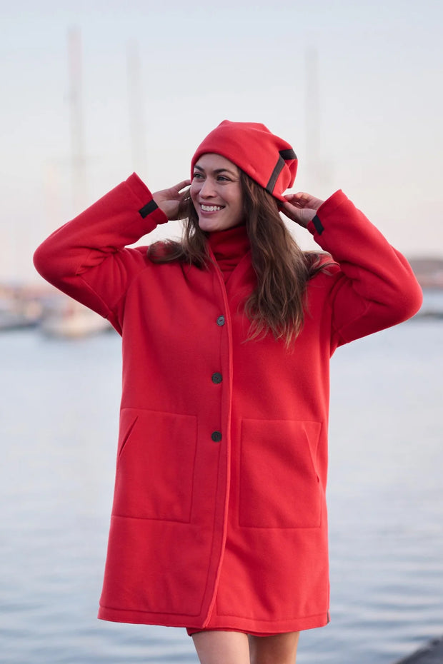 Henriette Steffensen Fleece Coat Double Layer Tomato | 7165