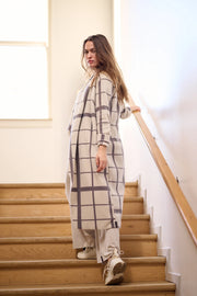 Henriette Steffensen Fleece Waterfall Cardigan Clan Check Kit | 7131P
