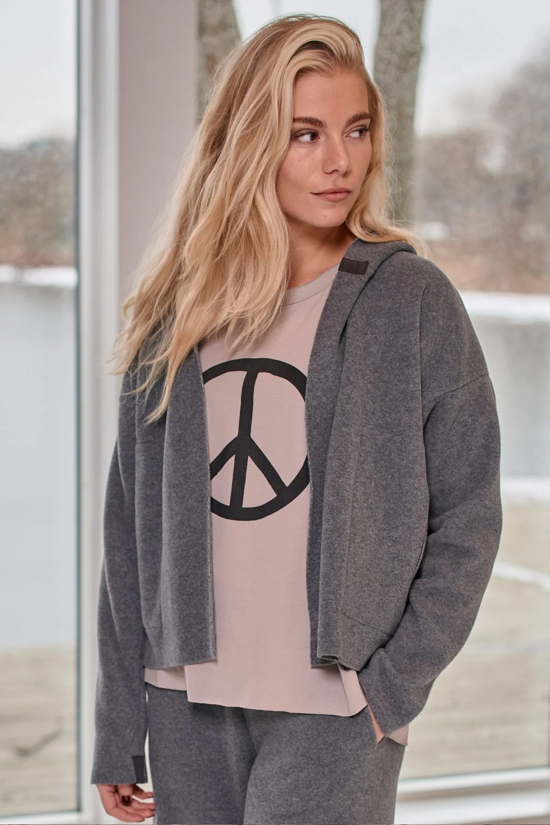 Henriette Steffensen Fleece Sporty Cardigan Grey-7158 – KIITOSlife