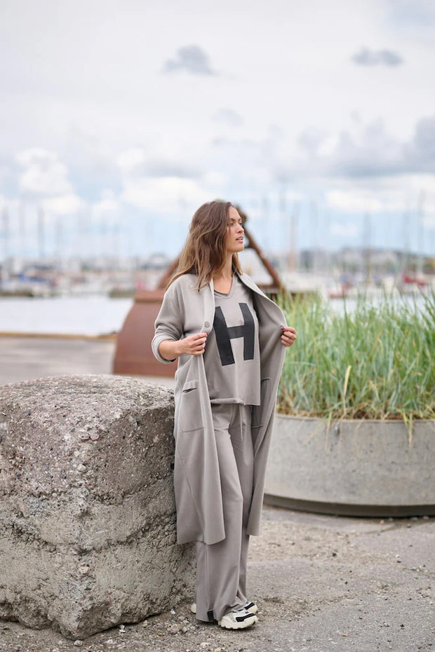 Henriette Steffensen Fleece Long Cardigan Elephant | 7162
