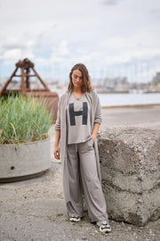 Henriette Steffensen Fleece Long Cardigan Elephant | 7162