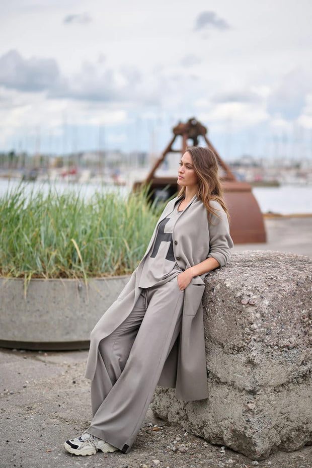 Henriette Steffensen Fleece Long Cardigan Elephant | 7162