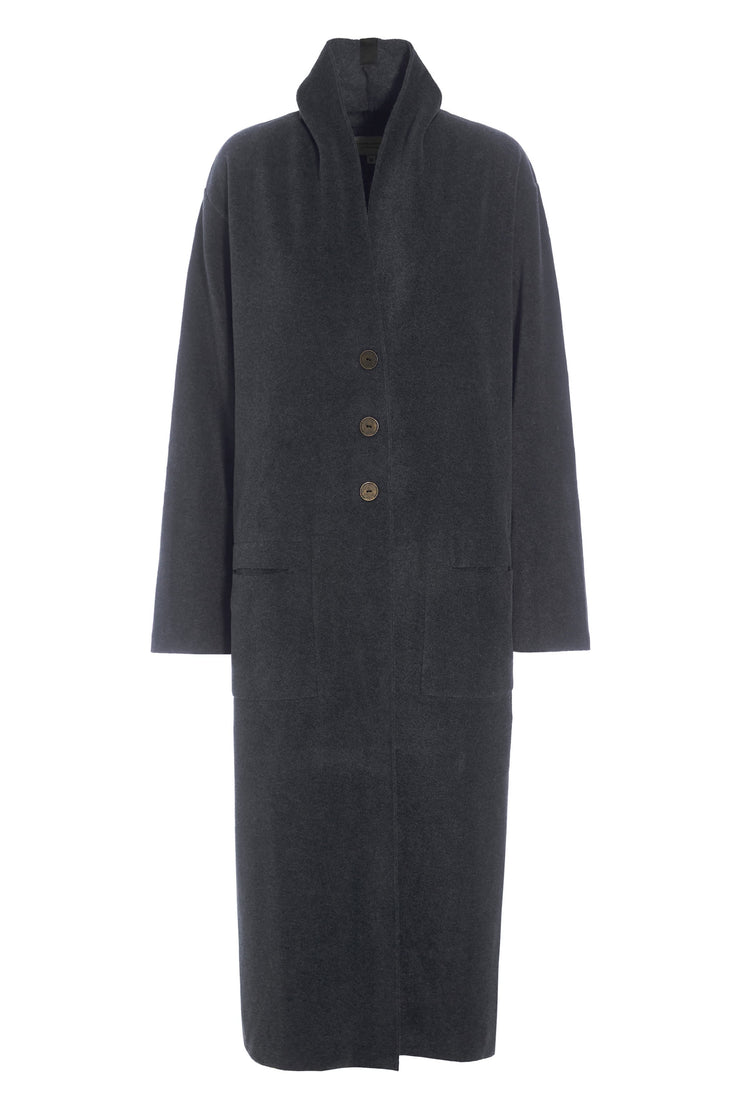 Henriette Steffensen Fleece Long Cardigan Soft Black | 7162
