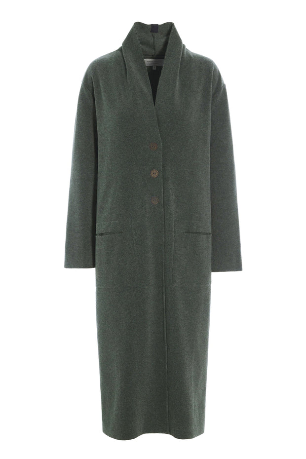 Henriette Steffensen Fleece Long Cardigan Forrest