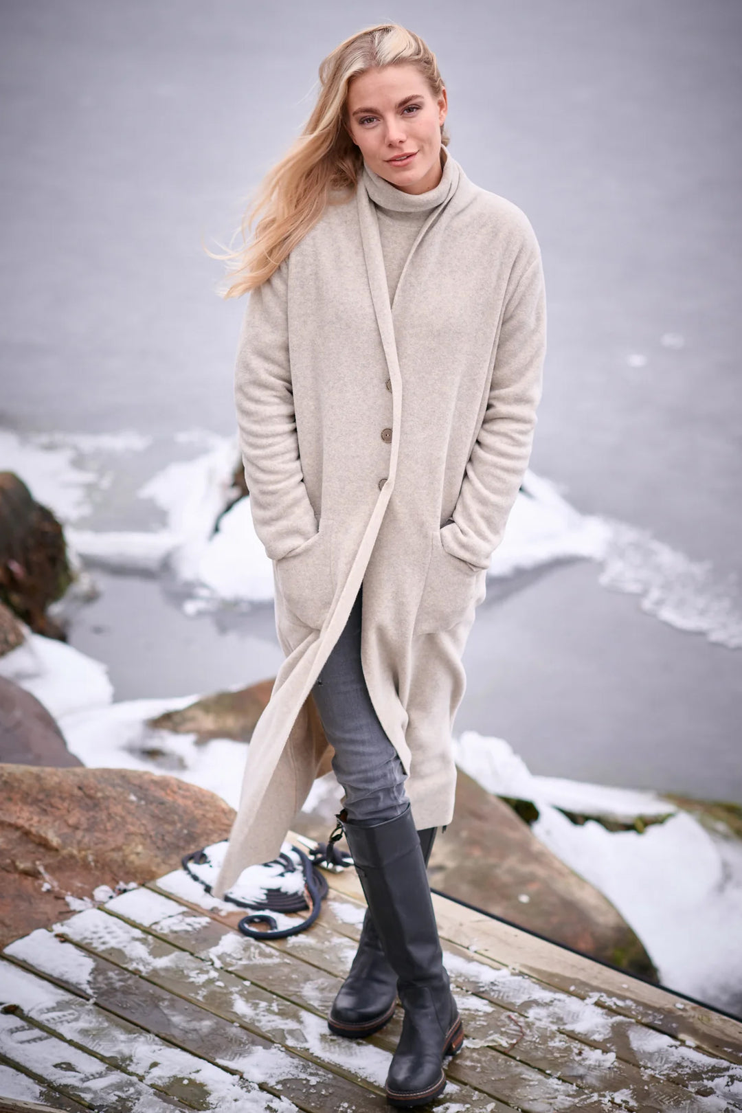 HENRIETTE STEFFENSEN Copenhagen フリース コート 7162longcardigansandmodel_1080