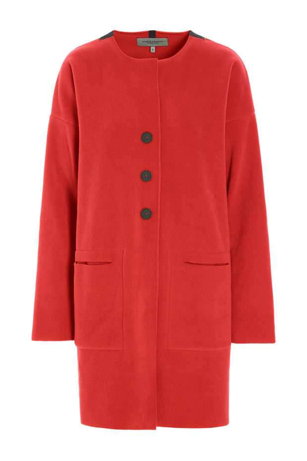 Henriette Steffensen Fleece Cardigan Jacket Tomato | 7163
