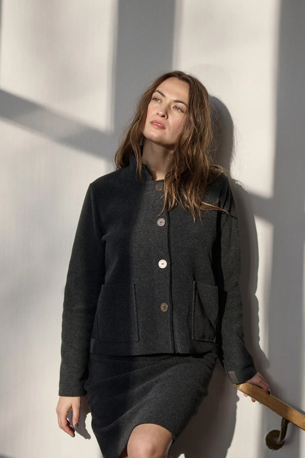Henriette Steffensen Fleece Short Jacket Soft Black | 7164