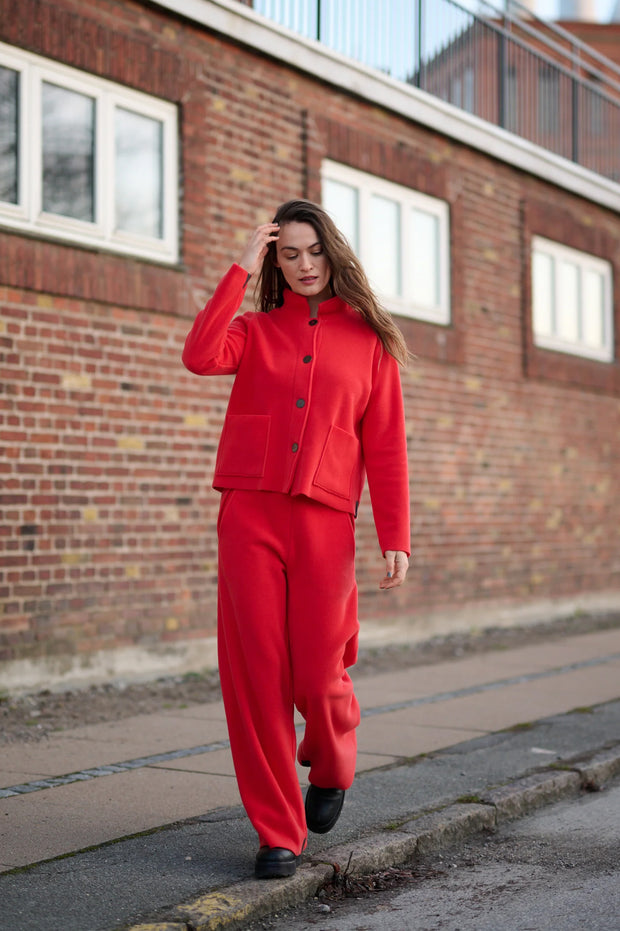 Henriette Steffensen Fleece Short Jacket Tomato | 7164