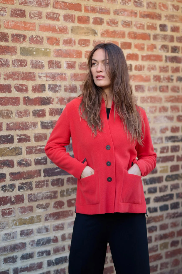 Henriette Steffensen Fleece Blazer Cardigan Tomato | 7168