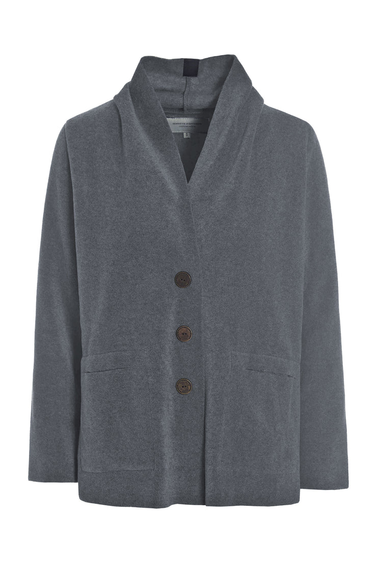 Henriette Steffensen Fleece Blazer Cardigan Grey