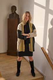 Henriette Steffensen Patchwork Fleece Cardigan Olive/Soft Black/Kit | 7172