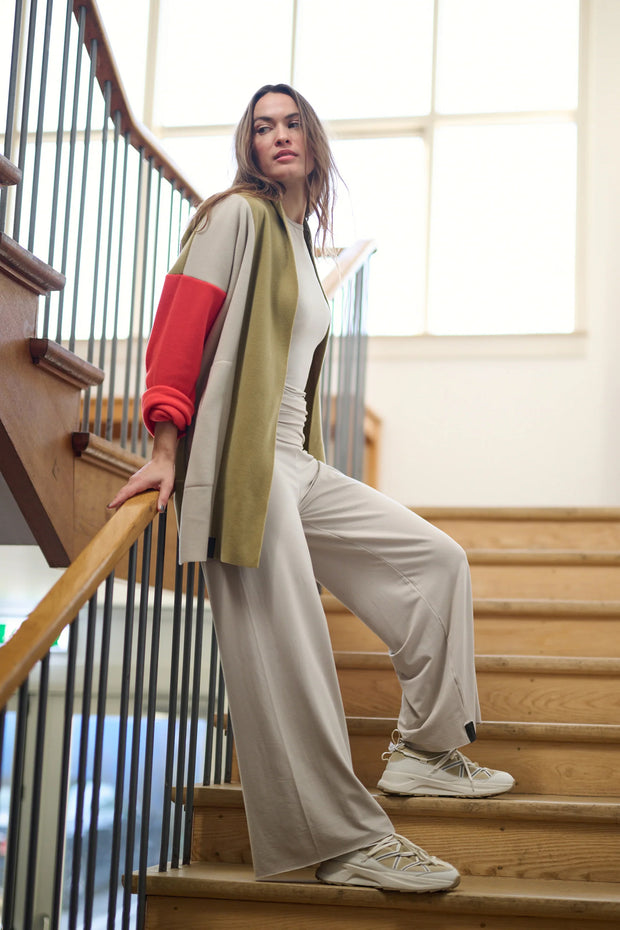 Henriette Steffensen Patchwork Fleece Cardigan Olive/Tomato/Kit | 7172