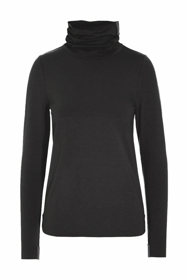 Henriette Steffensen Jersey Blouse High Neck Black | 96079