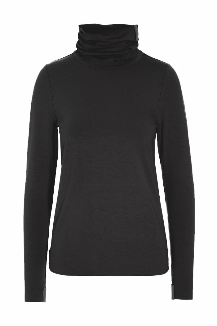 Henriette Steffensen Jersey Blouse High Neck Black | 96079