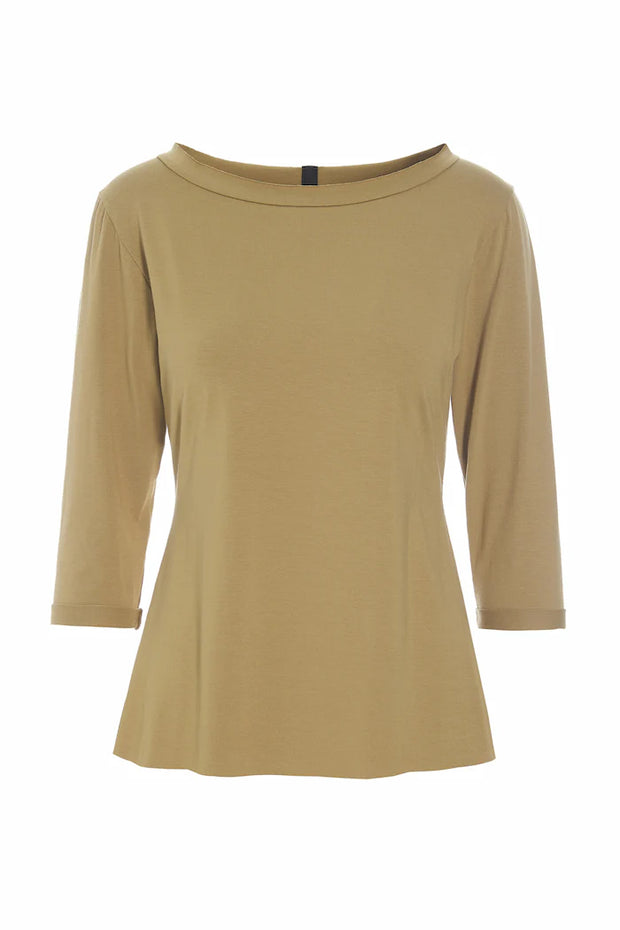 Henriette Steffensen Jersey Boatneck Blouse Olive