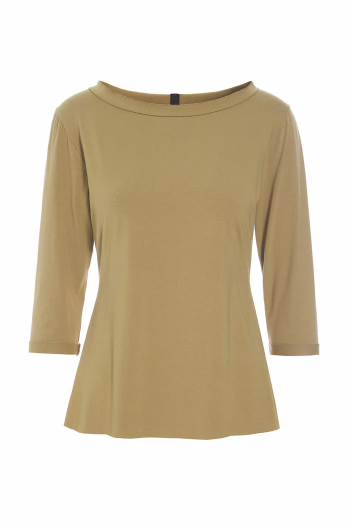 Henriette Steffensen Jersey Boatneck Blouse Olive