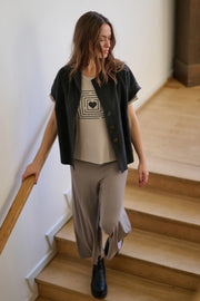 Henriette Steffensen Fleece Button Vest Soft Black | 7170
