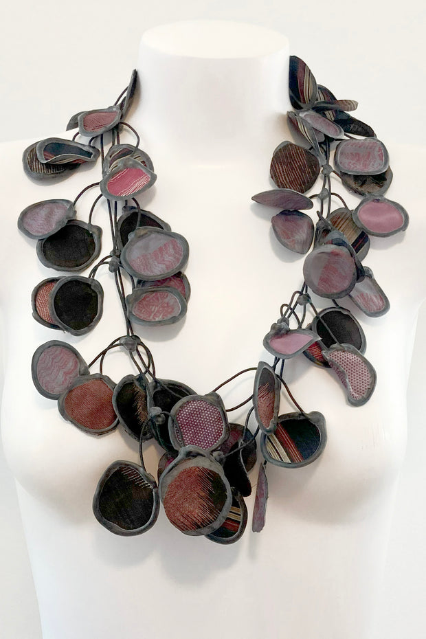 Annemieke Broenink Vintage Kimono Necklace Eggplant