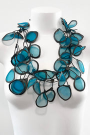 Annemieke Broenink Transparent Leaf Necklace Turquoise