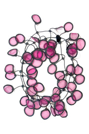 Annemieke Broenink Transparent Leaf Necklace Bright Pink