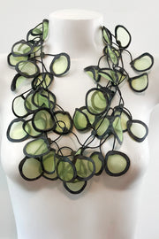Annemieke Broenink Transparent Leaf Necklace Chartreuse