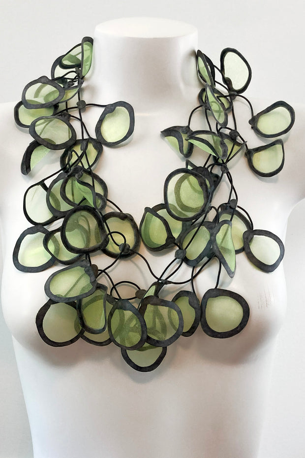 Annemieke Broenink Transparent Leaf Necklace Chartreuse