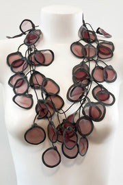Annemieke Broenink Transparent Leaf Necklace Eggplant