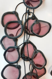 Annemieke Broenink Transparent Leaf Necklace Eggplant
