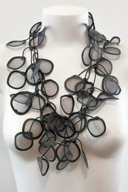 Annemieke Broenink Transparent Leaf Necklace Mouse Grey