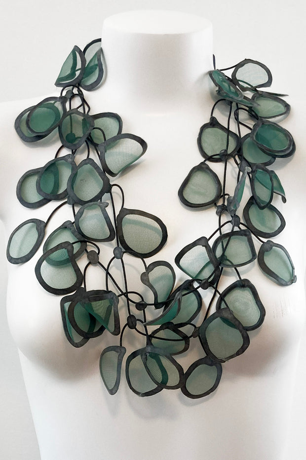 Annemieke Broenink Transparent Leaf Necklace Olive