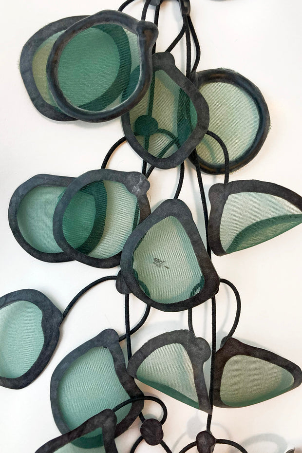 Annemieke Broenink Transparent Leaf Necklace Olive