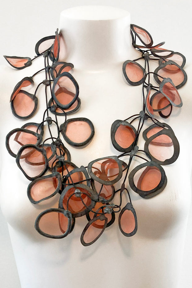 Annemieke Broenink Transparent Leaf Necklace Pumpkin