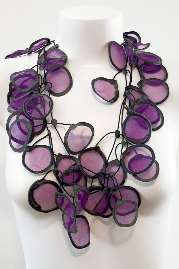 Annemieke Broenink Transparent Leaf Necklace Purple
