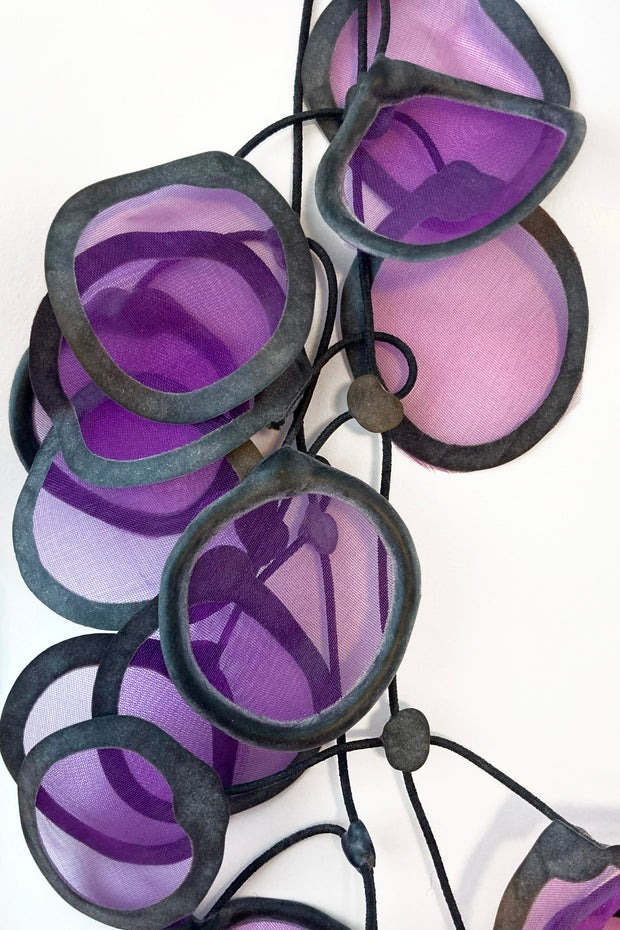 Annemieke Broenink Transparent Leaf Necklace Purple