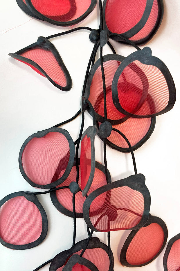 Annemieke Broenink Transparent Leaf Necklace Red
