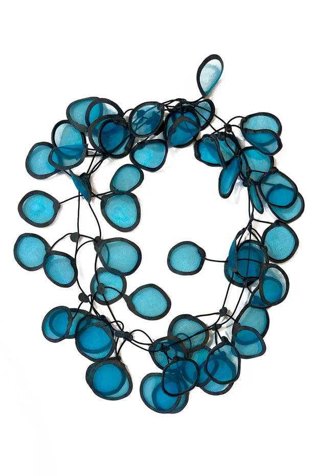 Annemieke Broenink Transparent Leaf Necklace Turquoise
