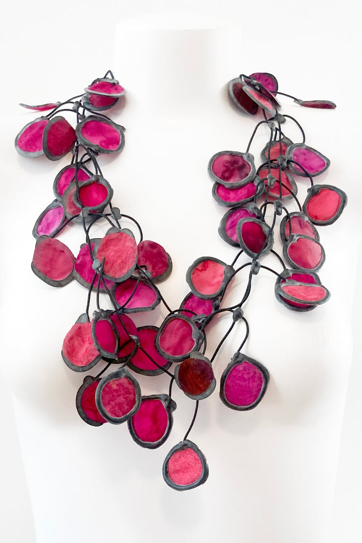 Annemieke Broenink Ink Fabric Necklace Bright Pink