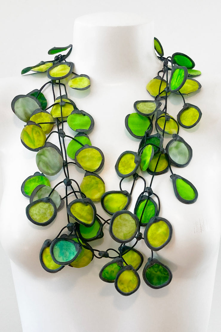 Annemieke Broenink Ink Fabric Necklace Chartreuse