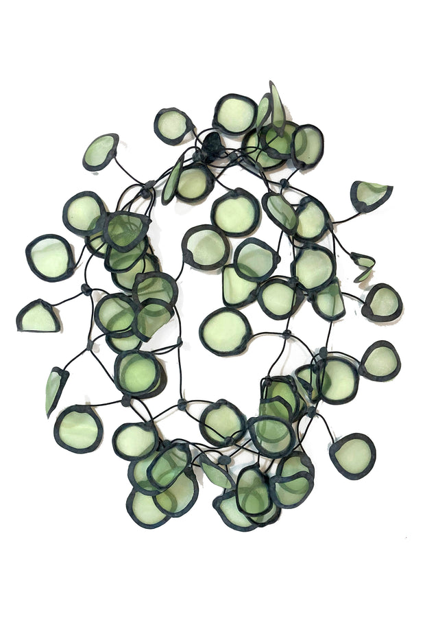 Annemieke Broenink Transparent Leaf Necklace Chartreuse