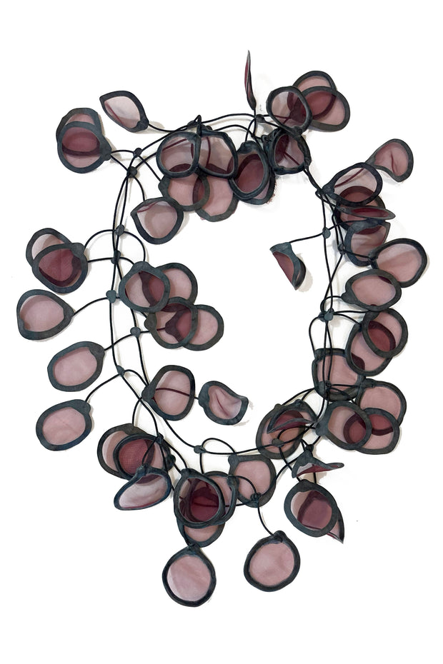 Annemieke Broenink Transparent Leaf Necklace Eggplant