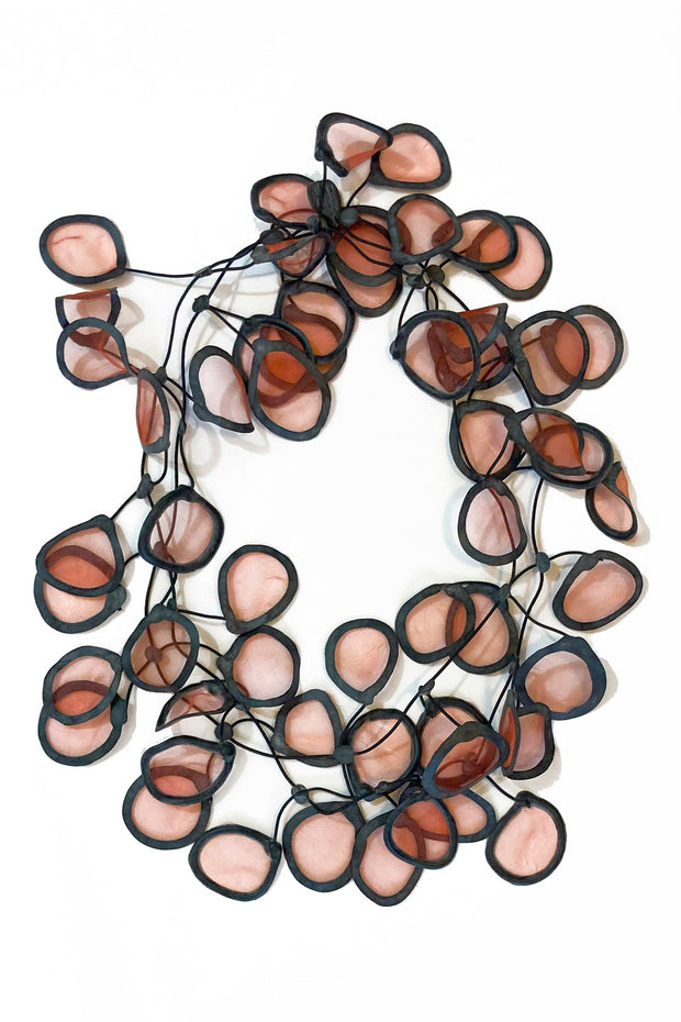 Annemieke Broenink Transparent Leaf Necklace Pumpkin