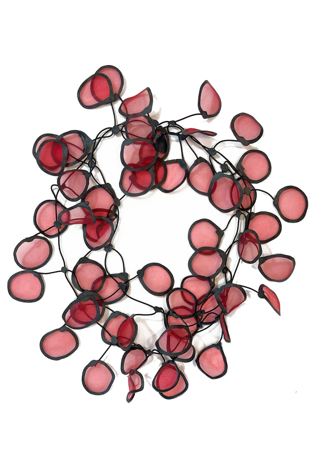 Annemieke Broenink Transparent Leaf Necklace Red