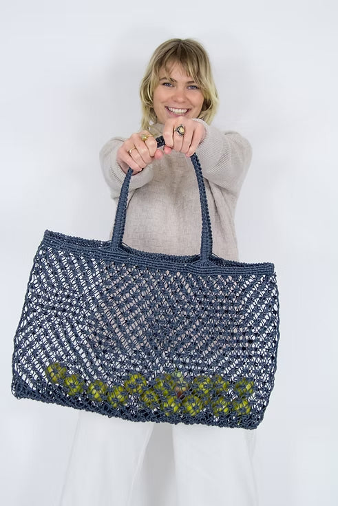 Apple Green Duck Jute String Shopper Bag