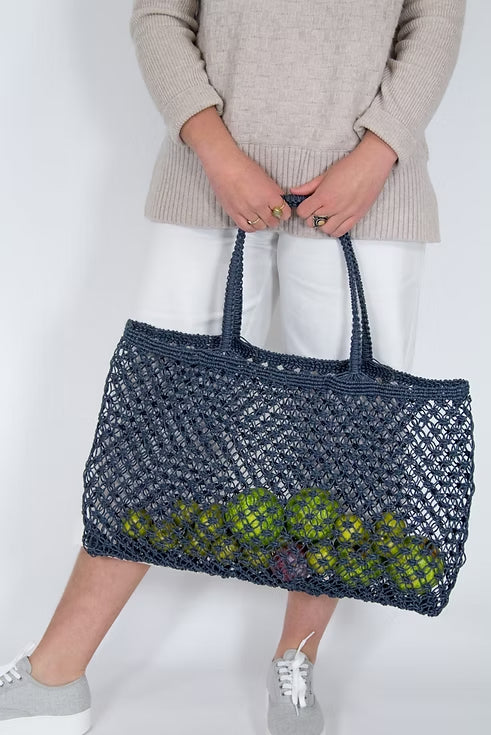 Apple Green Duck Jute String Shopper Bag