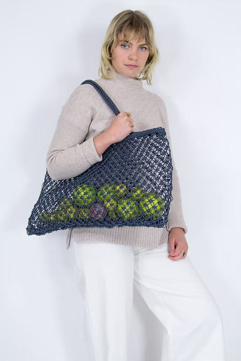Apple Green Duck Jute String Shopper Bag