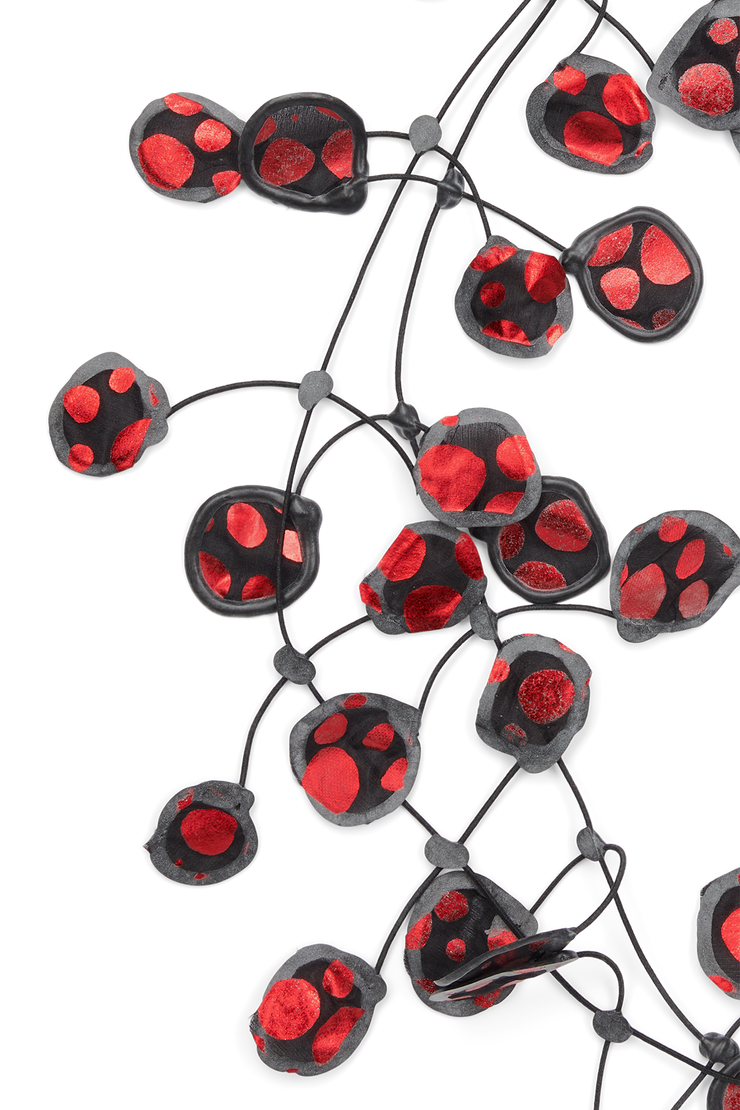 Annemieke Broenink Metallic Dot Necklace Burgundy