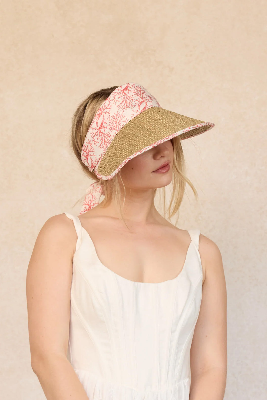 Lorna Murray x Kathy Hilton Ladies Comporta Sun Visor Coral