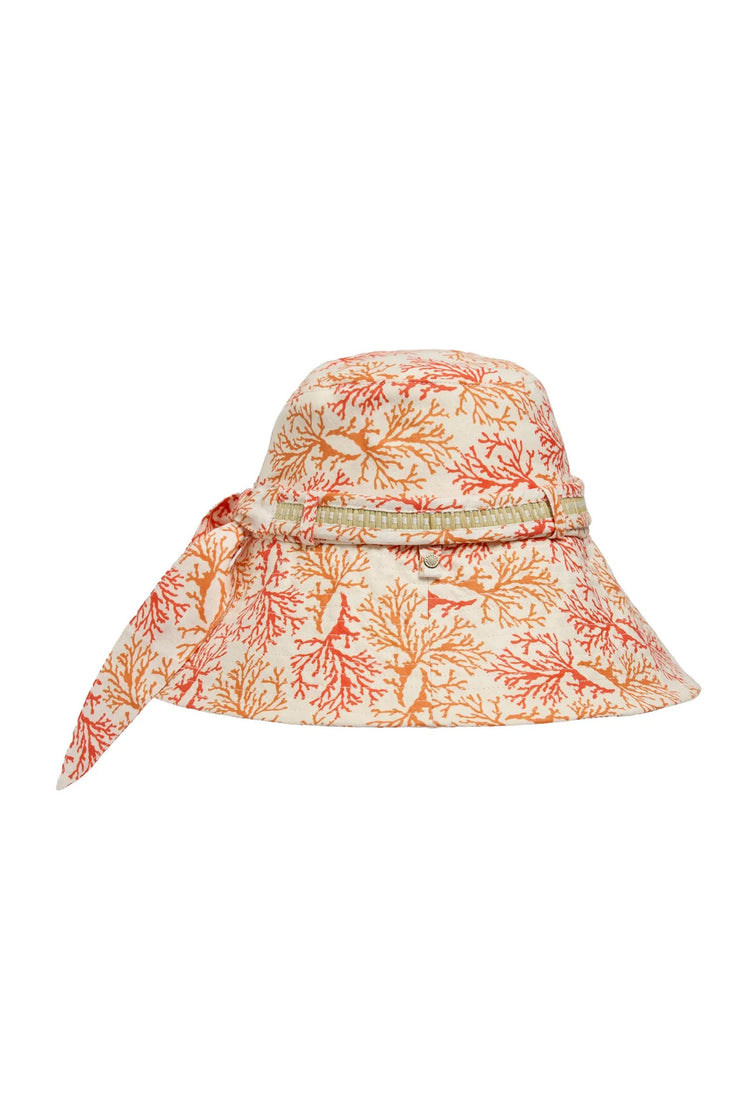 Lorna Murray x Kathy Hilton Ladies Garden Lyon Bucket Hat Coral