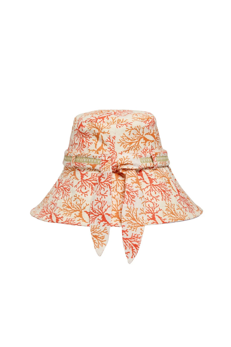 Lorna Murray x Kathy Hilton Ladies Garden Lyon Bucket Hat Coral